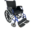 Silla de ruedas marco azul cromado