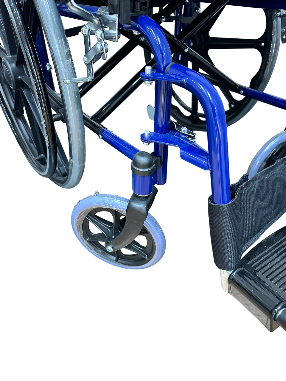 Silla de ruedas marco azul cromado