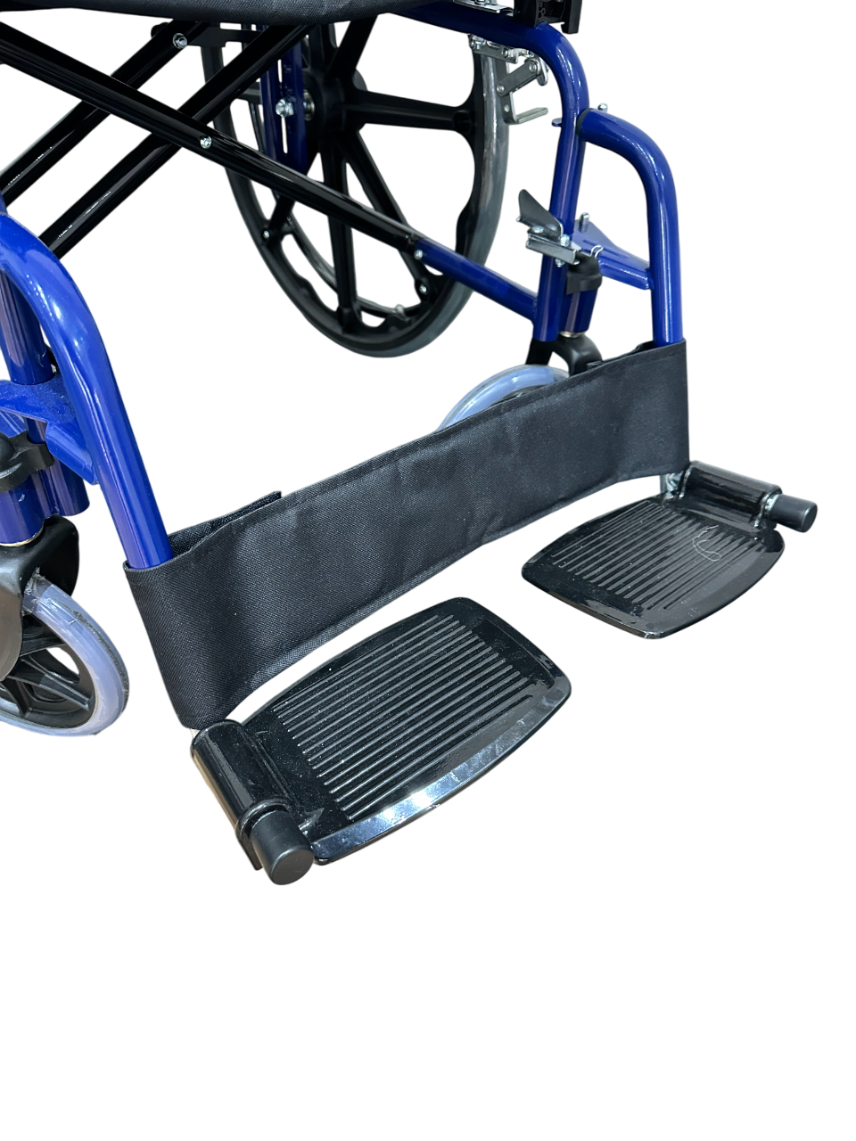 Silla de ruedas marco azul cromado