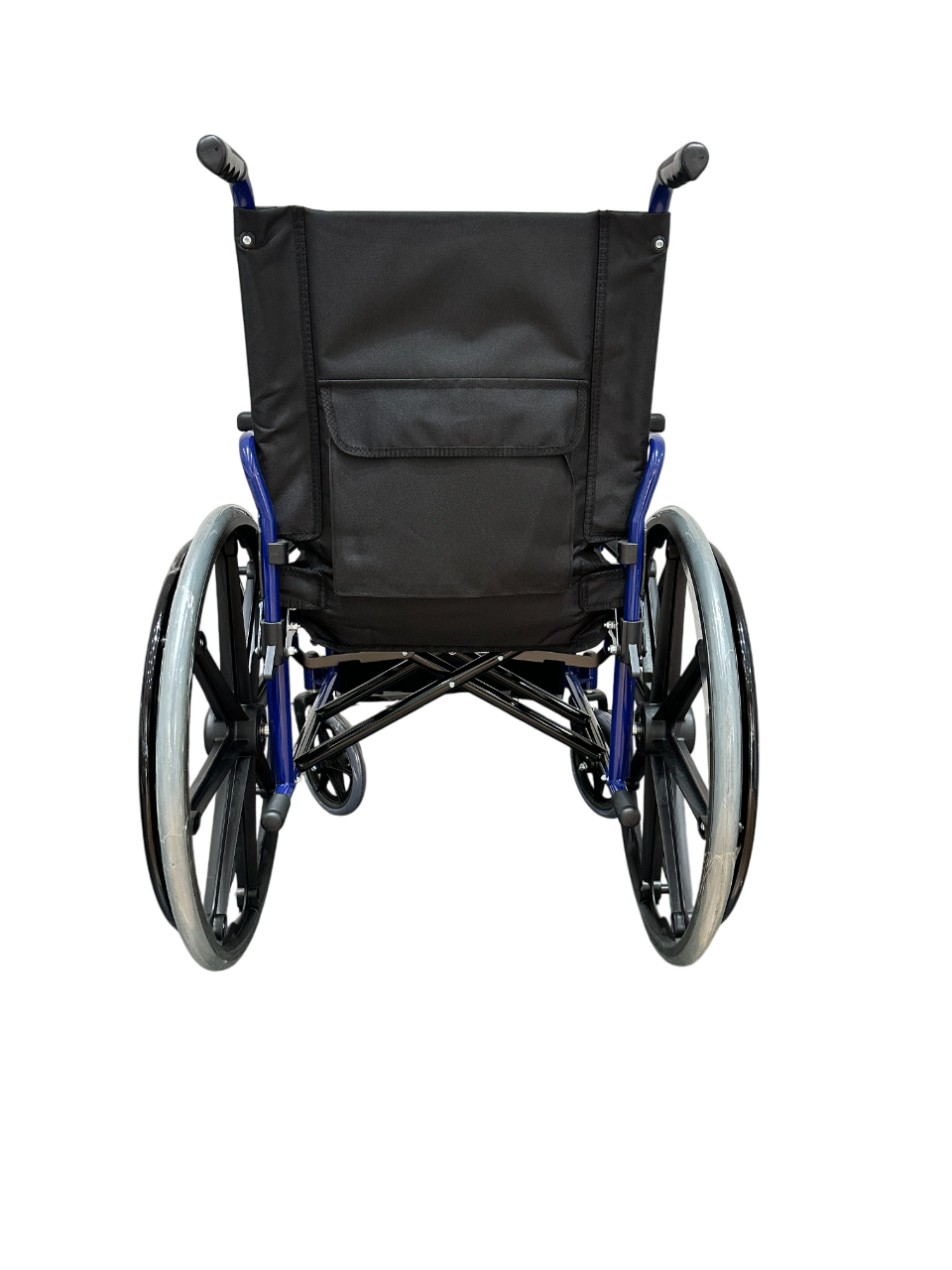 Silla de ruedas marco azul cromado
