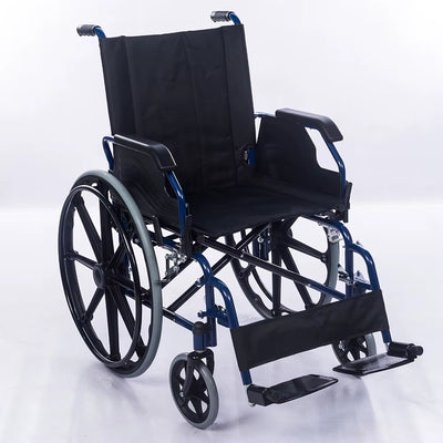 Silla de ruedas marco azul cromado