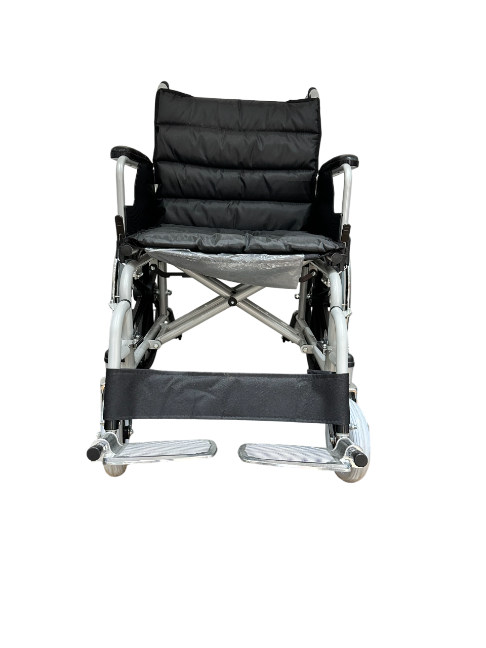 Silla de ruedas con cojín acolchado